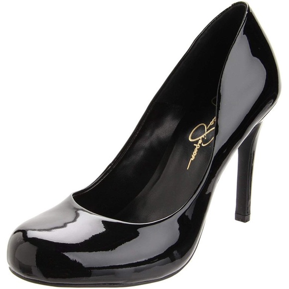 Jessica Simpson Black Patent Calie Round Toe Pump, Women's Size 5.5 - Picture 9 of 16